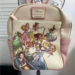 Loungefly Pink and Cream Disney Princess Mini Backpack